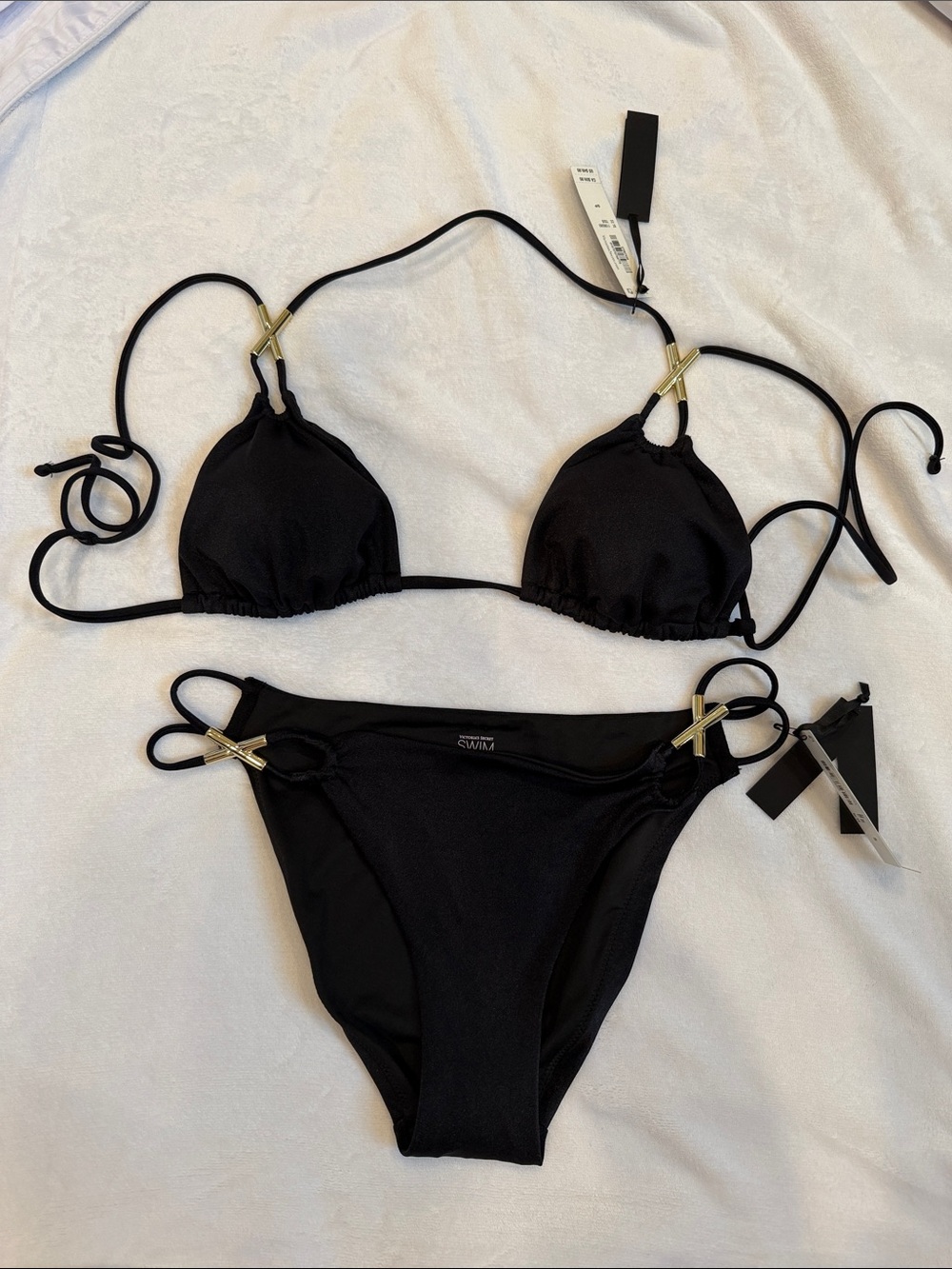 Victoria's Secret Black Bikini with Gold Hardware